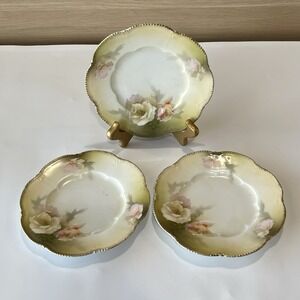 Antique Reinhold Schlegemilch RS Germany Porcelain Dessert Plates Hand Painted